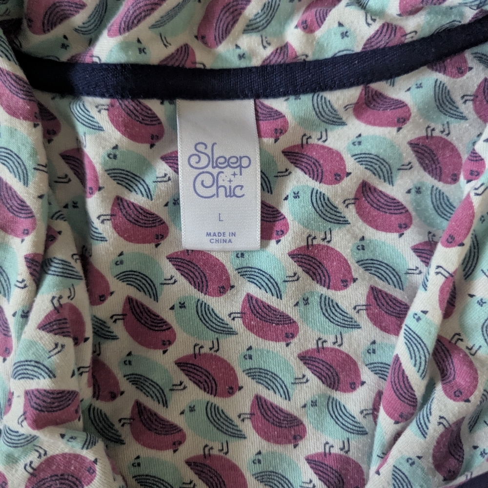Women's Sleep Chic Blue and Pink Pajama Set Size Large - Picture 2 of 2